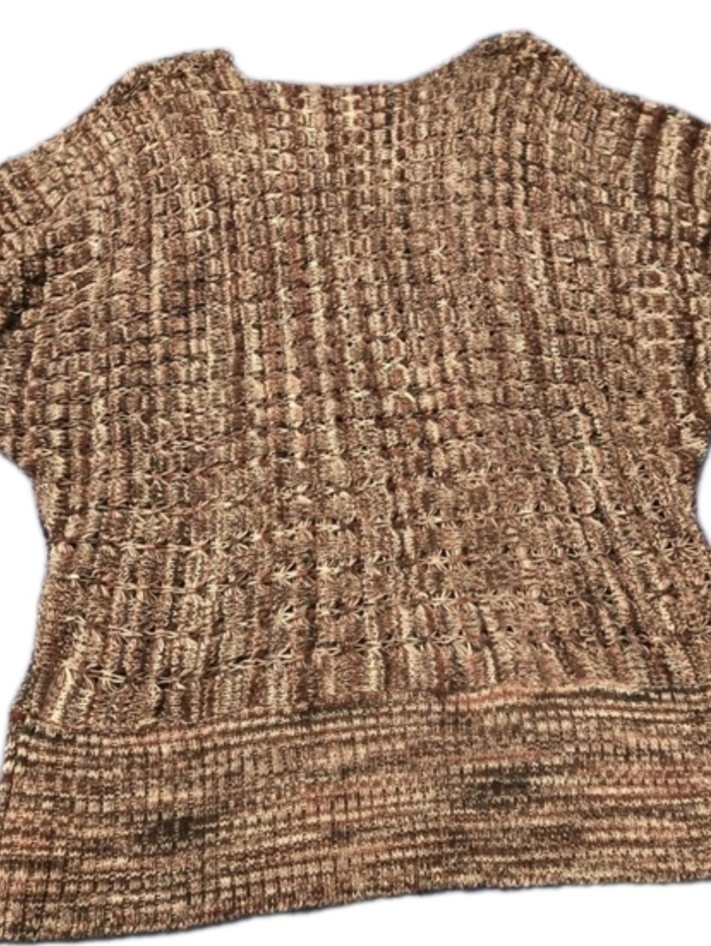 dressbarn Brown Multitone Knit Short Sleeve Top